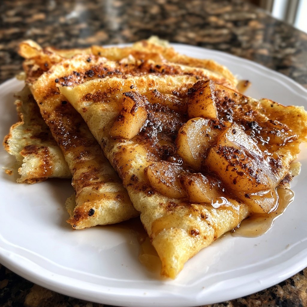 Pfannkuchen mit Birnen und Zimt