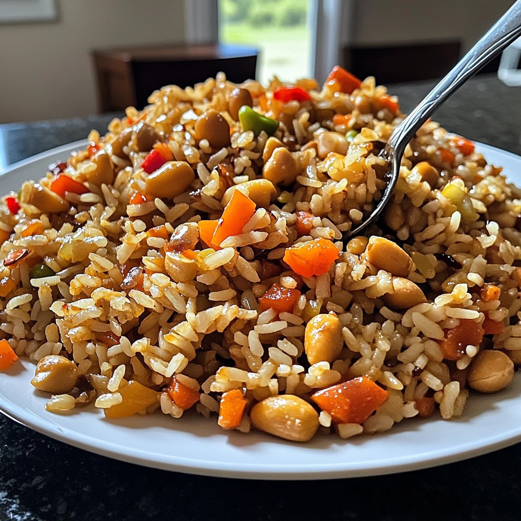 Gebratener Reis mit Erdnüssen