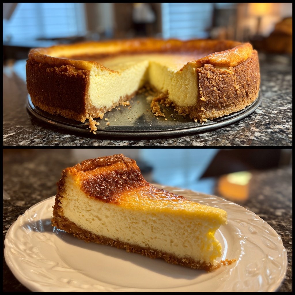 Käsekuchen mit Keksboden