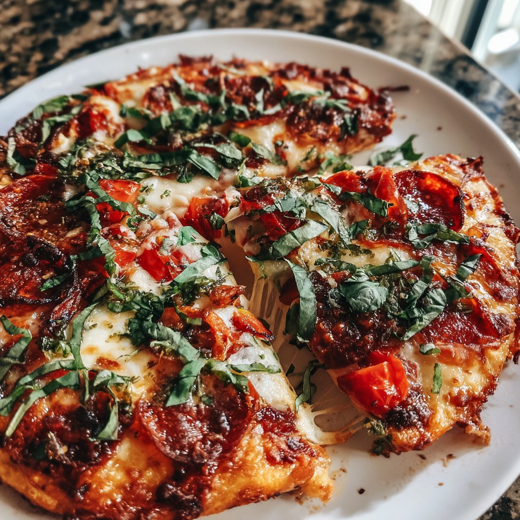 Hausgemachte Pizza mit Herzform