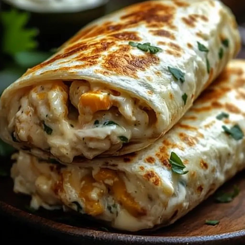 Schnelle Käse-Knoblauch-Hähnchen-Wraps