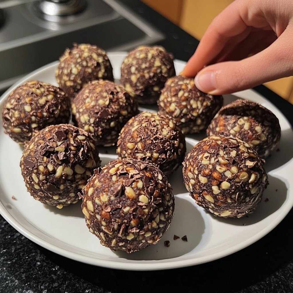 Protein Bällchen mit Kakao Nibs