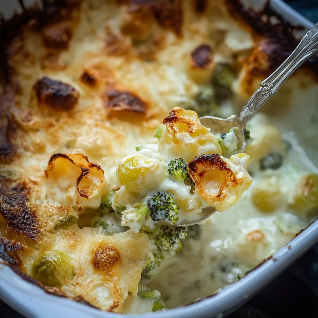 Cremiger Rosenkohl-Kartoffel-Auflauf