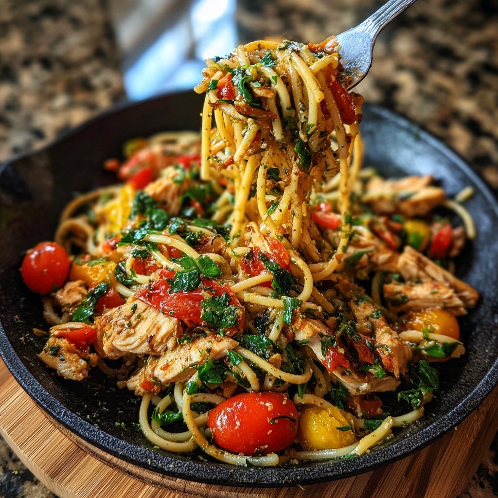 Mediterraner Nudelsalat Mit Hähnchenstreifen