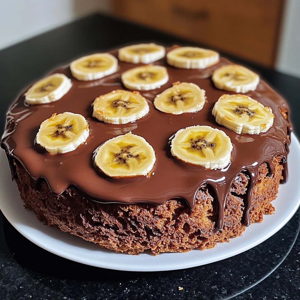 Bananenkuchen mit Schokoguss