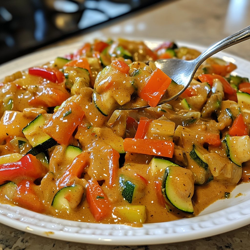 Gemüsepfanne mit Erdnusssauce