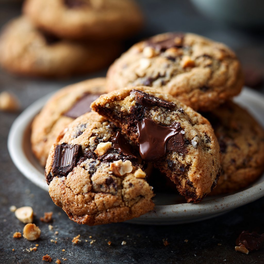 Cookies mit Haselnüssen und Schokolade