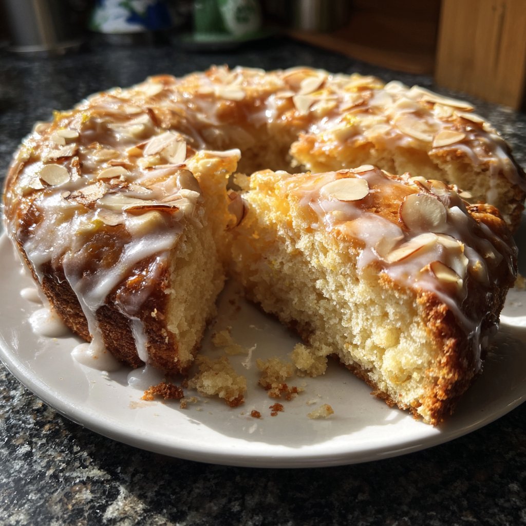 Zitronenkuchen mit Mandeln