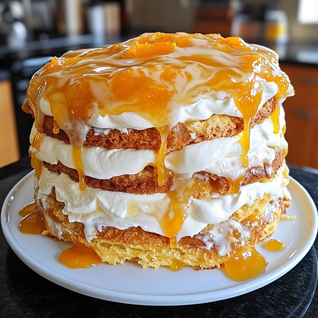 Torte mit Orangenkonfitüre und Mascarpone